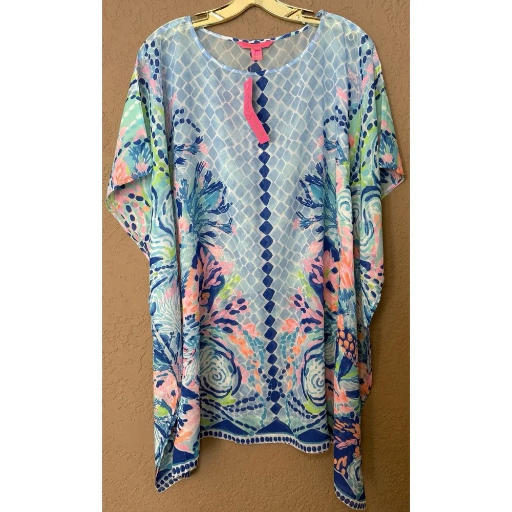 Lilly Pulitzer NWT Alvaro Caftan Swim‎ Cover-up Hidden Treasure MSRP $148 XXS/XS